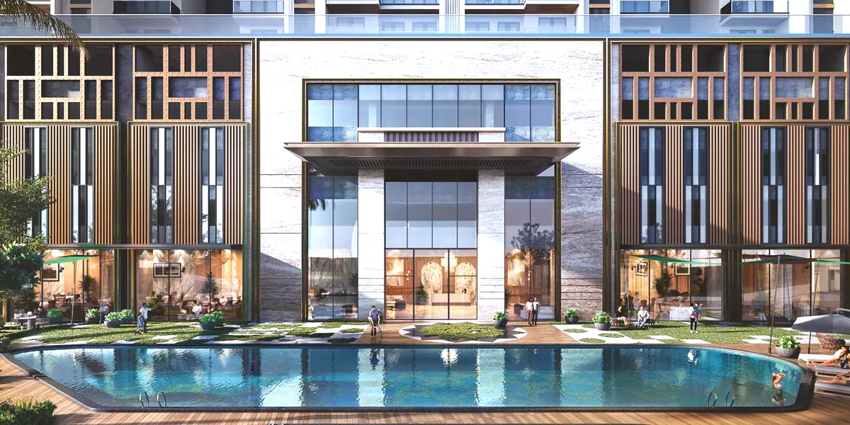 The clubhouse beside the pool